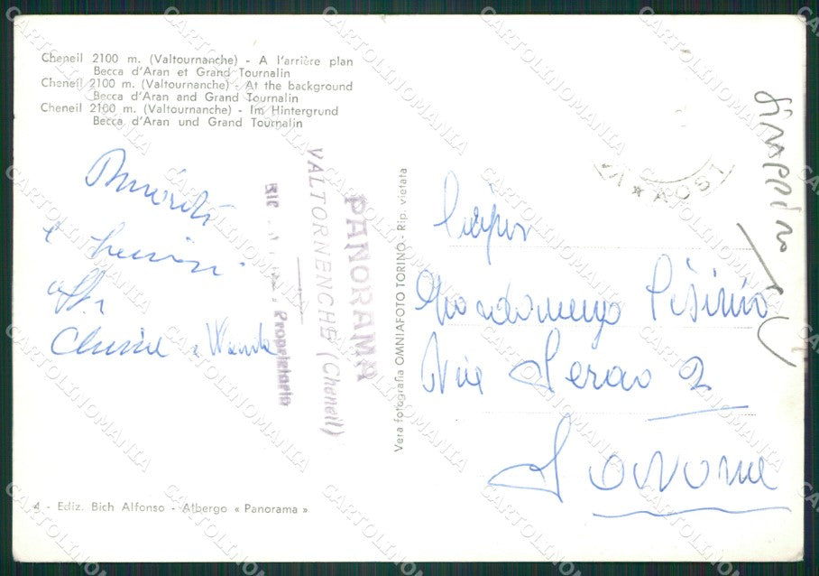 Aosta Valtournenche Cheneil STRAPPINI Foto FG cartolina ZK6751 – retro