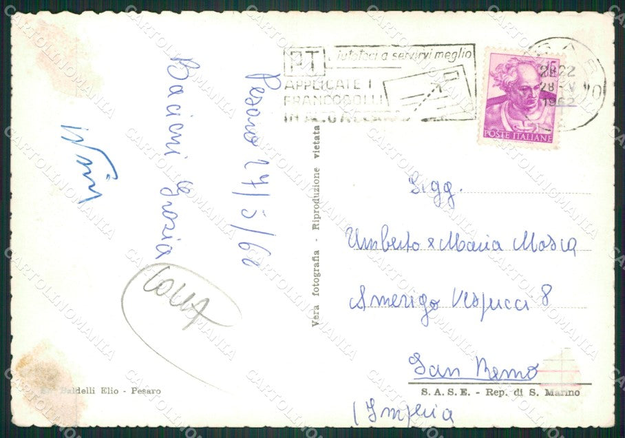 Pesaro Città Fontana COLLA Foto FG cartolina ZK6760 – retro