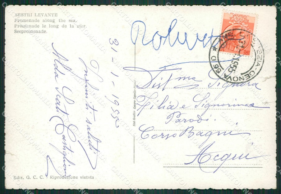 Genova Sestri Levante STRAPPI FG cartolina ZK6786 – retro