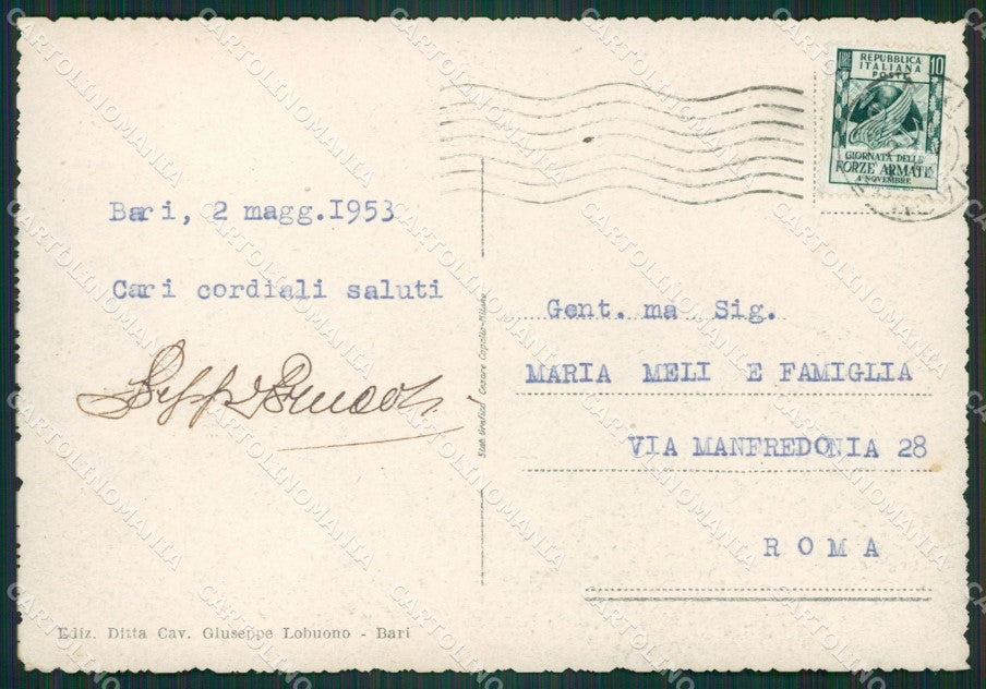 Bari Città FG cartolina ZK6833 – retro