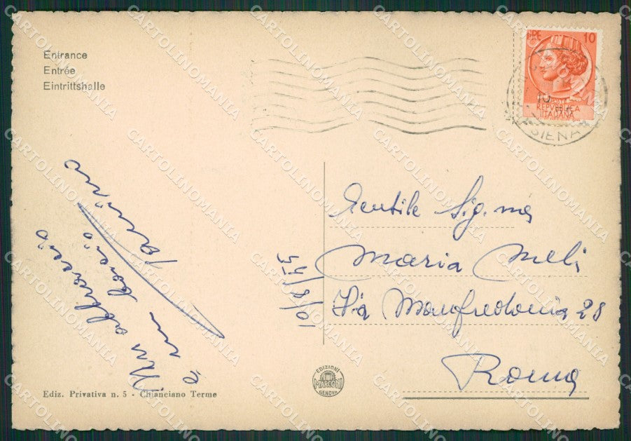 Siena Chianciano Terme FG cartolina ZK6834 – retro