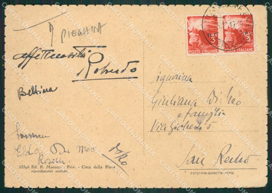 Perugia Città della Pieve PIEGHINE FG cartolina ZK6841 – retro