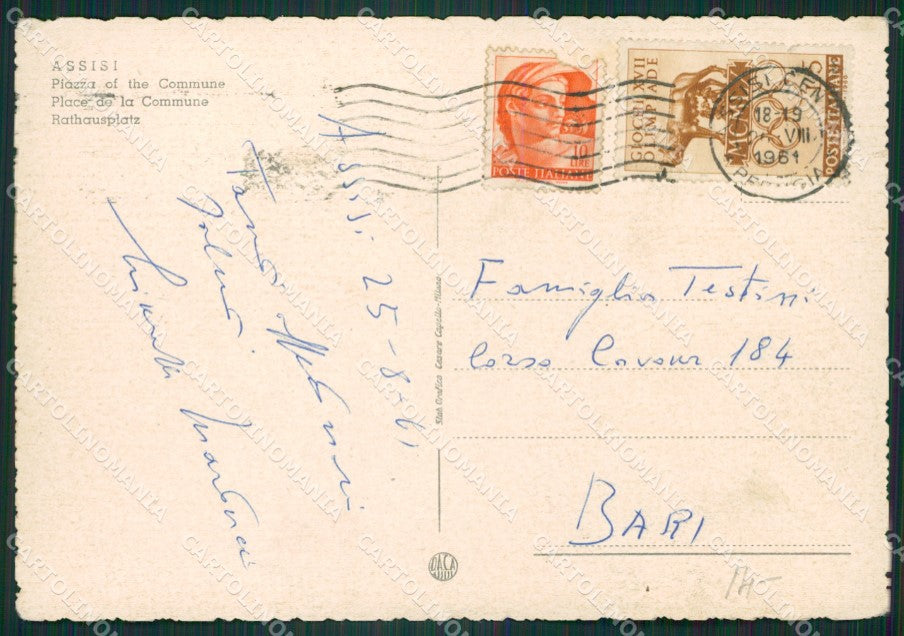 Perugia Assisi FG cartolina ZK6845 – retro