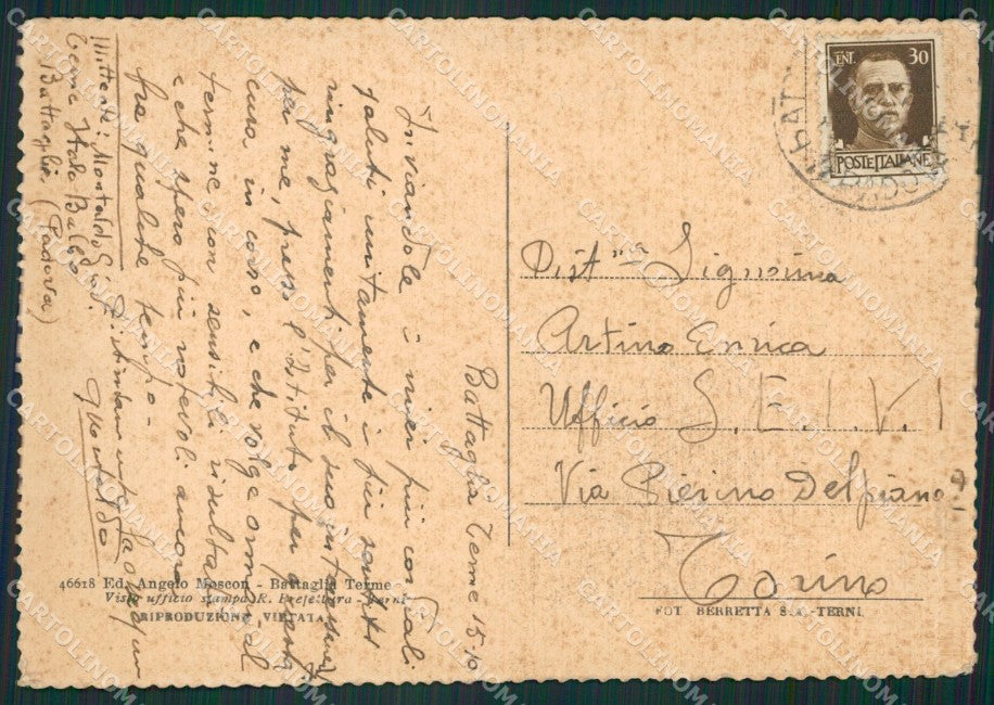 Padova Battaglia Terme Fascismo FG cartolina ZKM6897 – retro