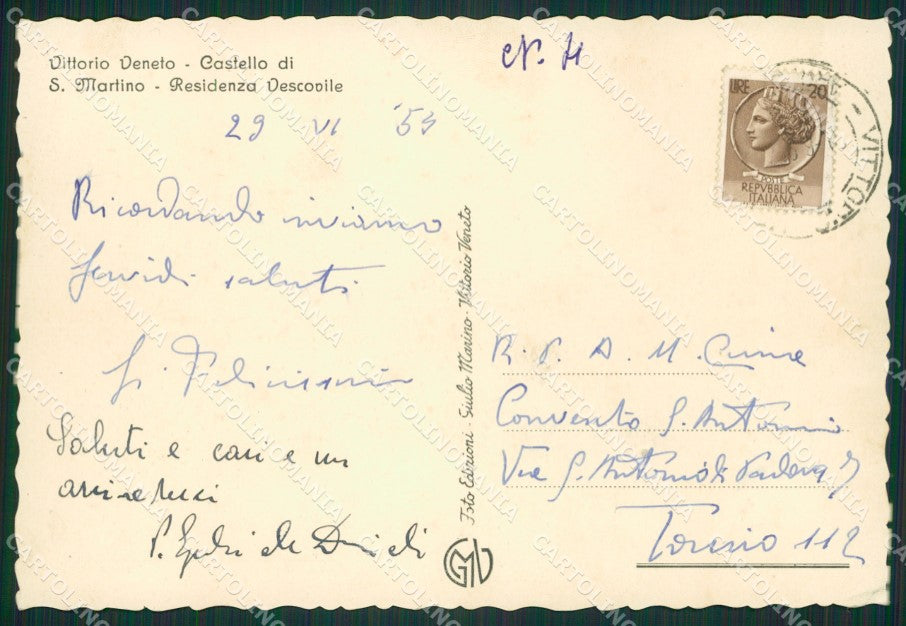 Treviso Vittorio Veneto FG cartolina ZKM6901 – retro