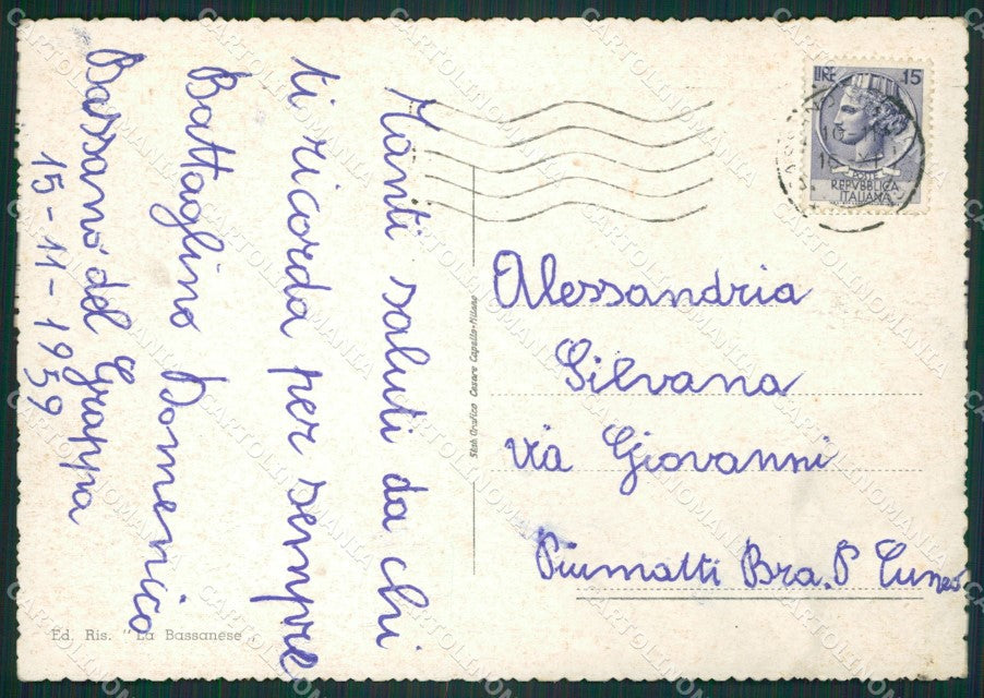 Vicenza Bassano del Grappa FG cartolina ZKM6908 – retro