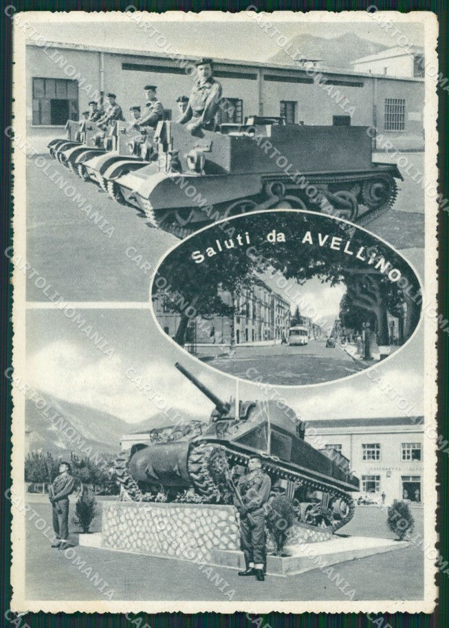 Avellino Città Saluti da Militari TRACCE UMIDO FG cartolina ZKM6920 – fronte
