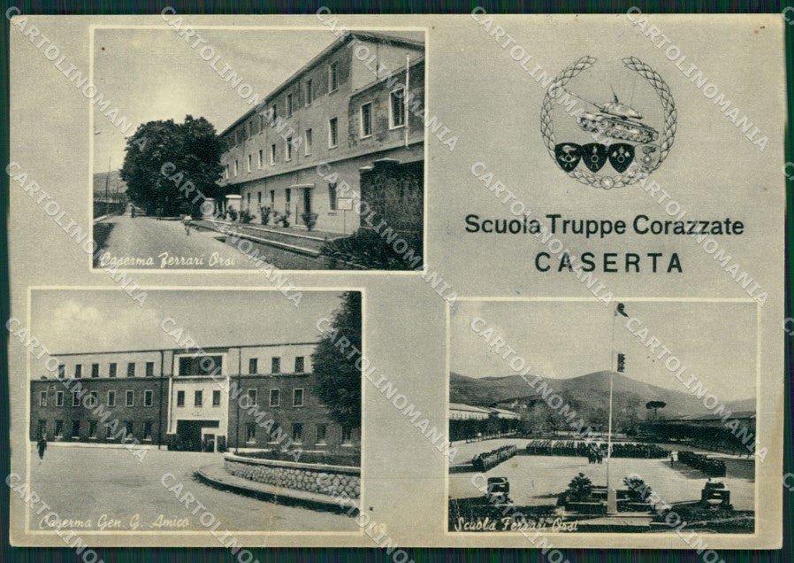 Caserta Città Scuola Truppe Corazzate PIEGHINA TRACCE UMIDO FG cartolina ZKM6926 – fronte