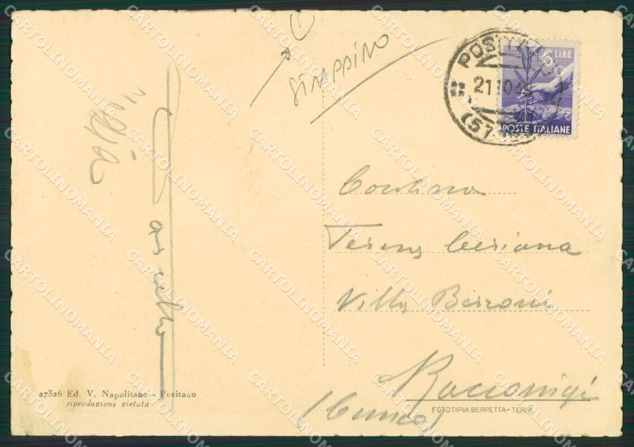 Salerno Positano STRAPPINO FG cartolina ZKM6932 – retro