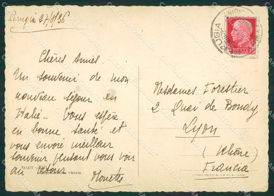 Perugia Città Auto FG cartolina ZKM6937 – retro