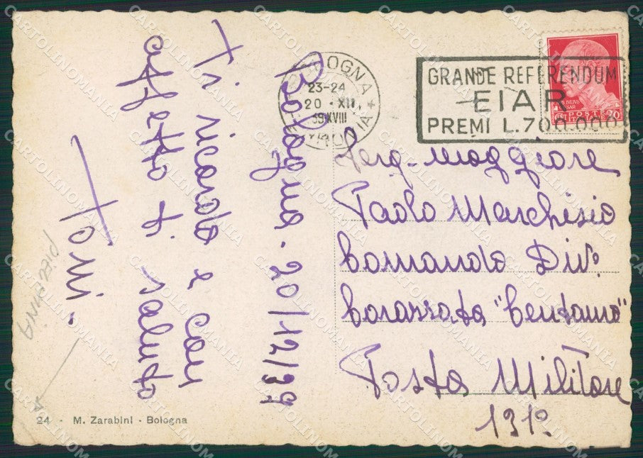 Bologna Città PIEGHINA FG cartolina ZKM6939 – retro