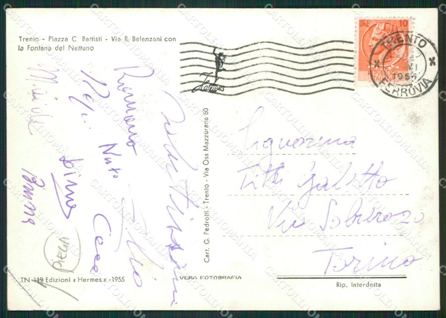 Trento Città PIEGA Foto FG cartolina ZKM6988 – retro