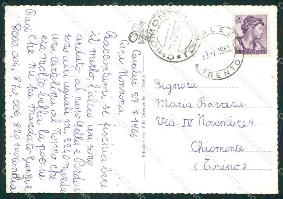 Trento Cavalese Foto FG cartolina ZKM6993 – retro