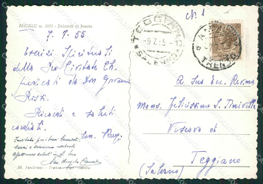 Trento Andalo Saluti da Foto FG cartolina ZKM6997 – retro