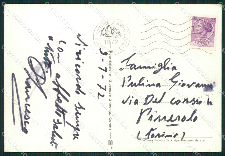 Belluno Cortina D'Ampezzo Foto FG cartolina ZKM7000 – retro