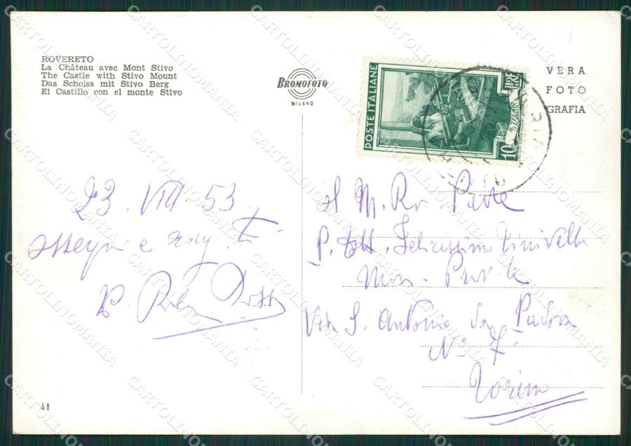 Trento Rovereto Foto FG cartolina ZKM7002 – retro