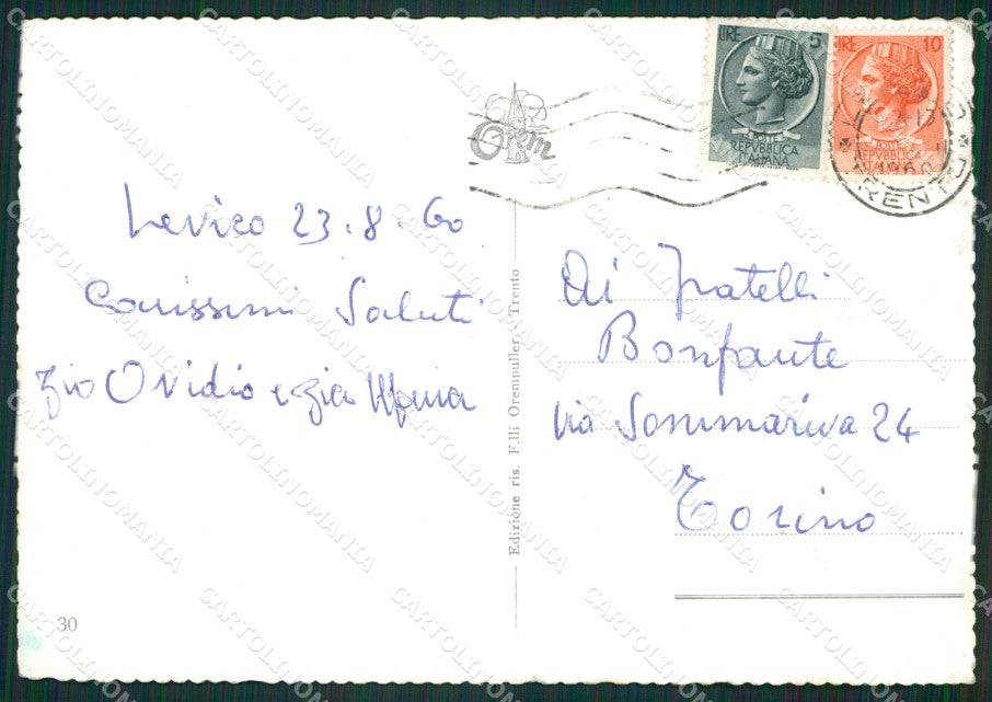 Trento Levico Foto FG cartolina ZKM7006 – retro