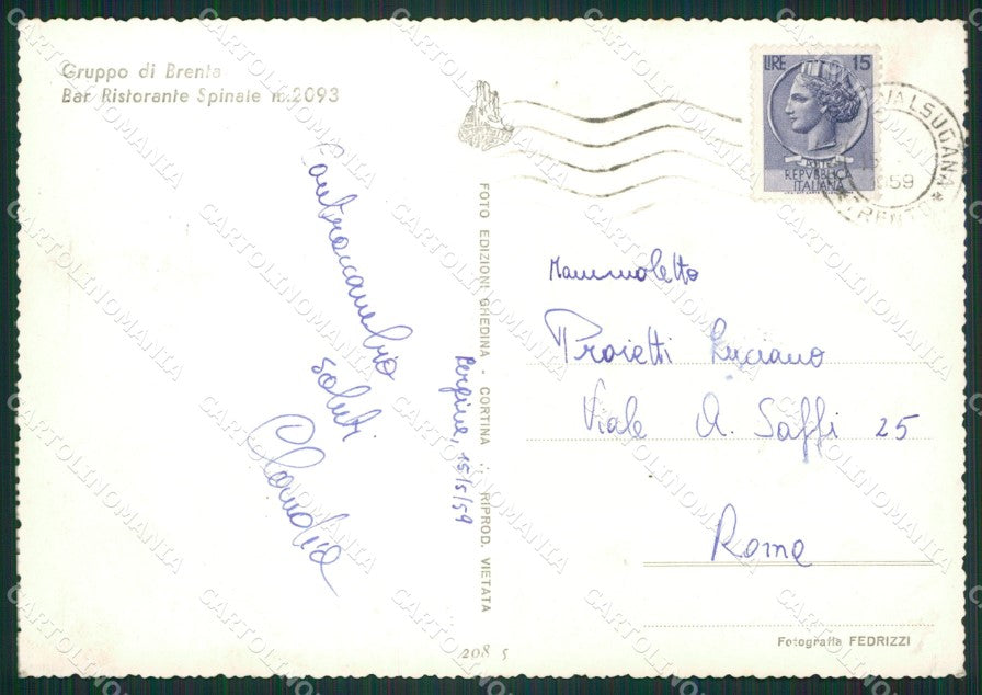 Trento Pergine Gruppo Brenta Foto FG cartolina ZKM7008 – retro