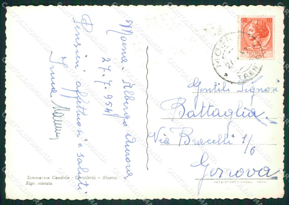 Trento Moena di Fassa Foto FG cartolina ZKM7019 – retro