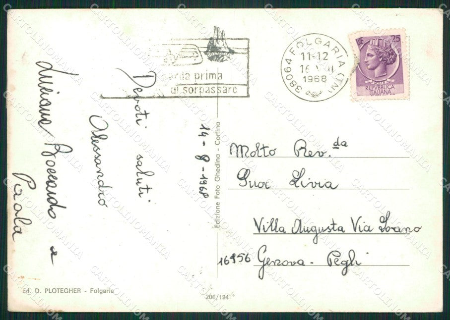Trento Folgaria Saluti da Foto FG cartolina ZKM7020 – retro
