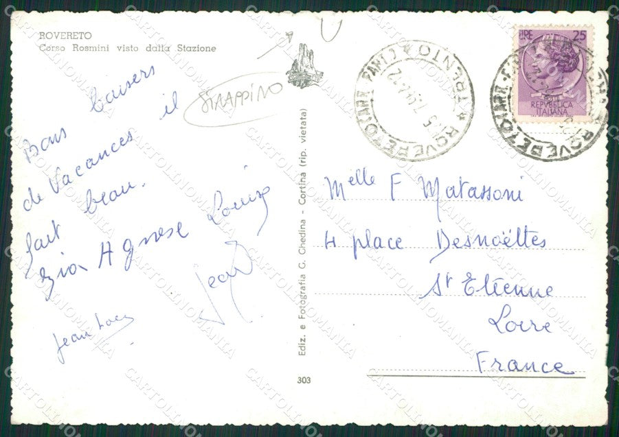 Trento Rovereto STRAPPINO Foto FG cartolina ZKM7029 – retro