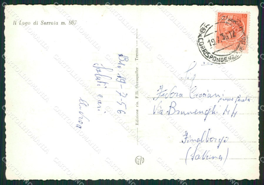 Trento Baselga Di Pinè Lago di Serraia COLLA Foto FG cartolina ZKM7034 – retro