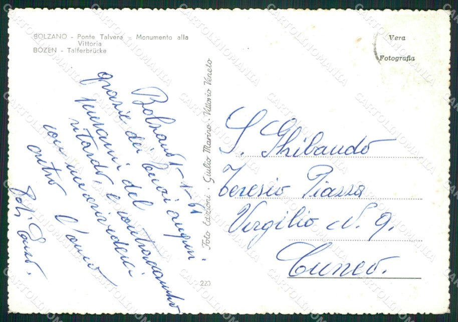 Bolzano Città Auto Foto FG cartolina ZKM7041 – retro