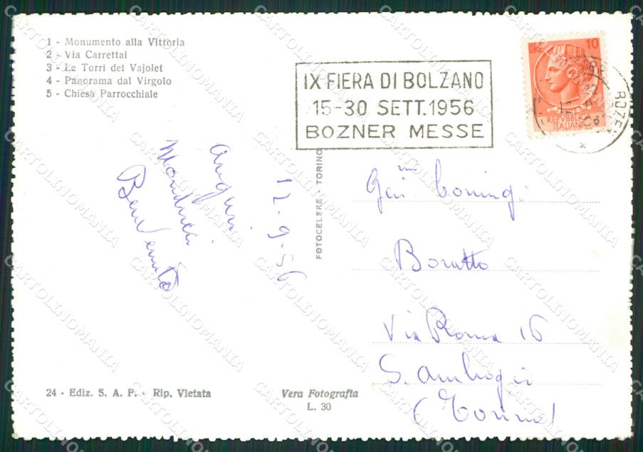Bolzano Città Foto FG cartolina ZKM7044 – retro