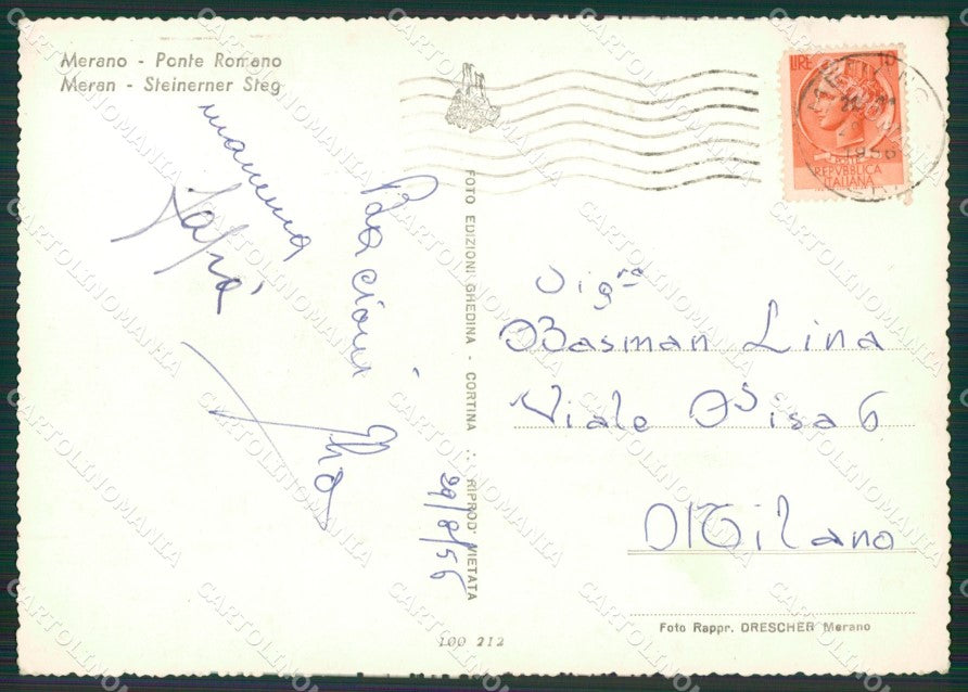 Bolzano Merano Foto FG cartolina ZKM7062 – retro