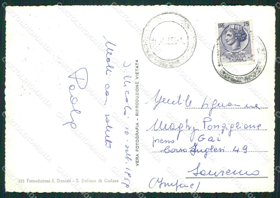 Belluno San Nicolò Comelico Foto FG cartolina ZKM7068 – retro