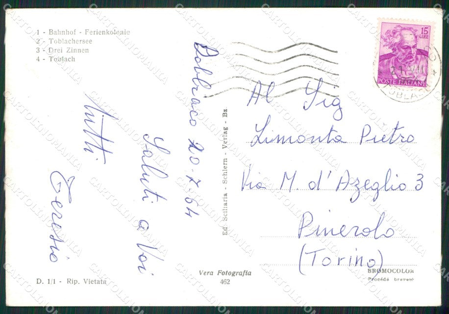Bolzano Dobbiaco Foto FG cartolina ZKM7075 – retro