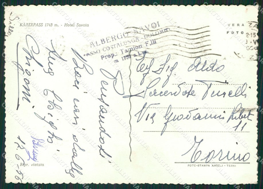 Bolzano Nova Levante Passo Costalunga Corriera Foto FG cartolina ZKM7076 – retro
