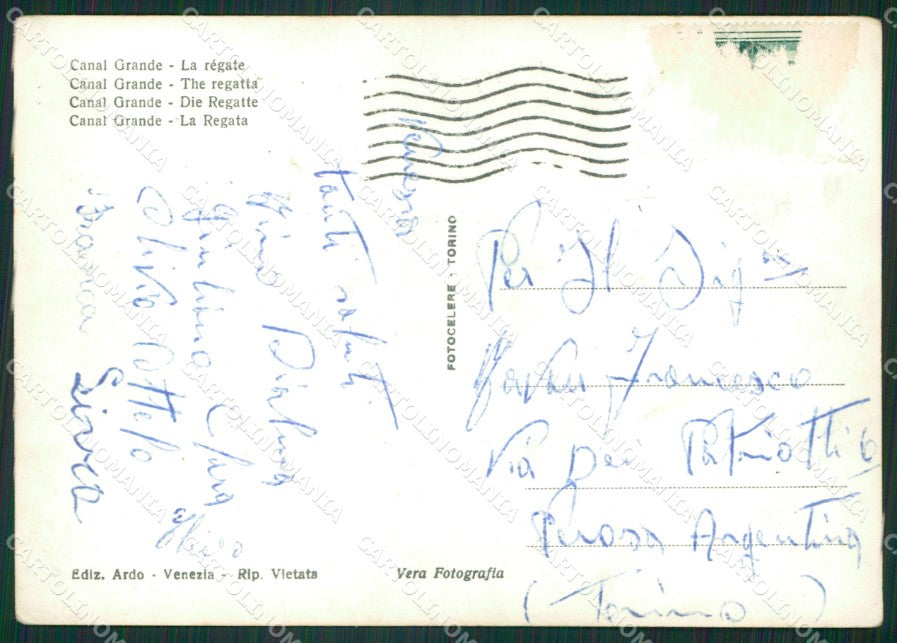 Venezia Città Regata Foto FG cartolina ZKM7087 – retro