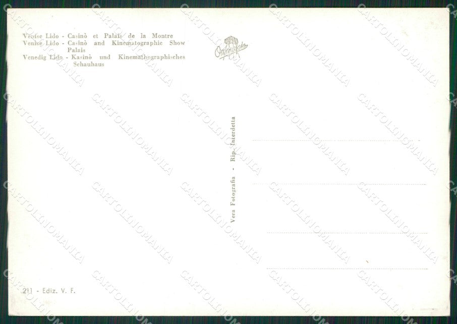 Venezia Lido di Foto FG cartolina ZKM7088 – retro