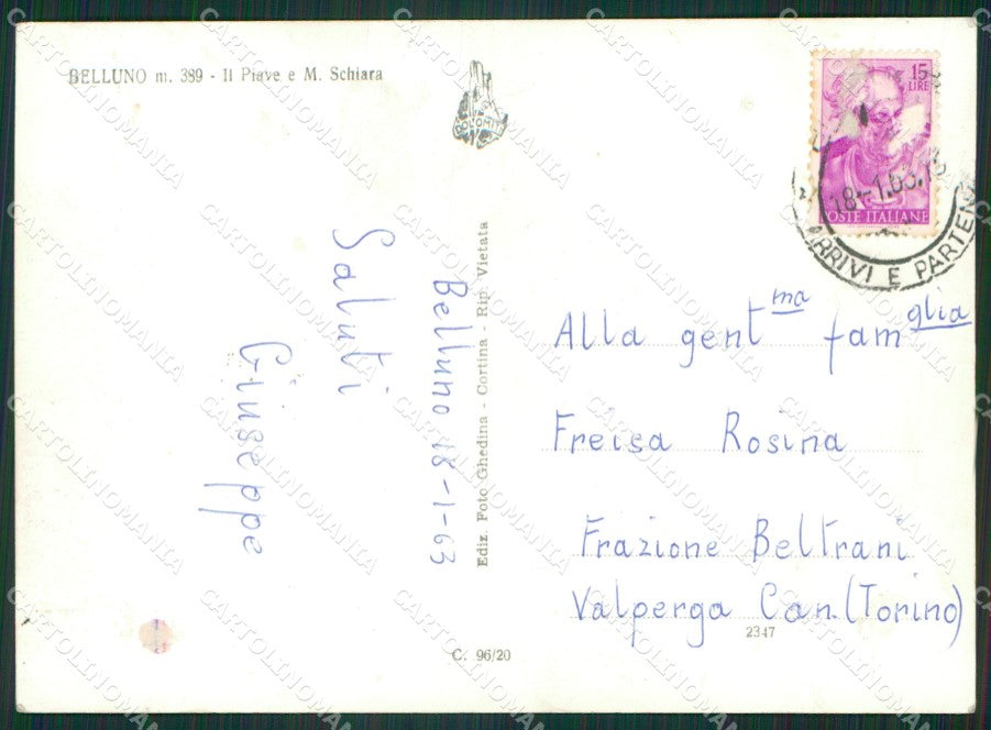 Belluno Città Foto FG cartolina ZKM7114 – retro