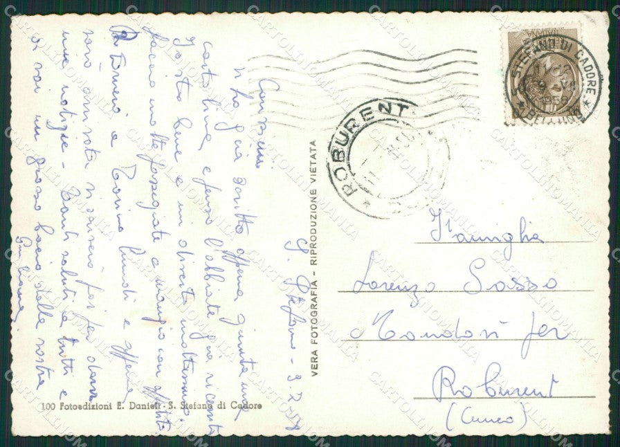 Belluno Santo Stefano di Cadore Foto FG cartolina ZKM7126 – retro