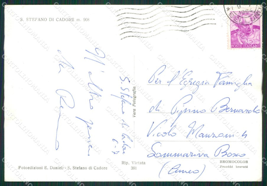 Belluno Santo Stefano di Cadore Foto FG cartolina ZKM7127 – retro