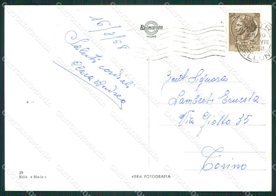 Belluno Feltre Foto FG cartolina ZKM7138 – retro