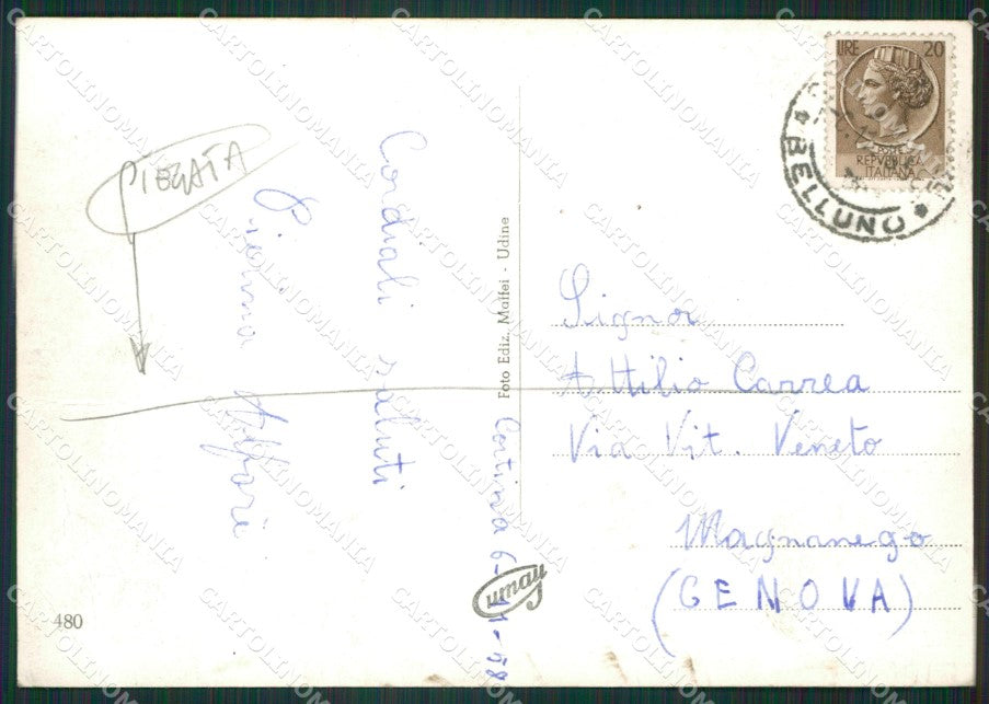 Belluno Cortina D'Ampezzo Saluti da PIEGATA Foto FG cartolina ZKM7140 – retro