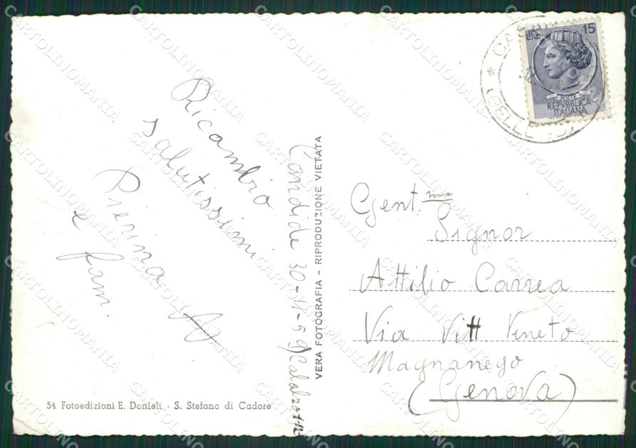 Belluno Comelico Superiore Foto FG cartolina ZKM7141 – retro