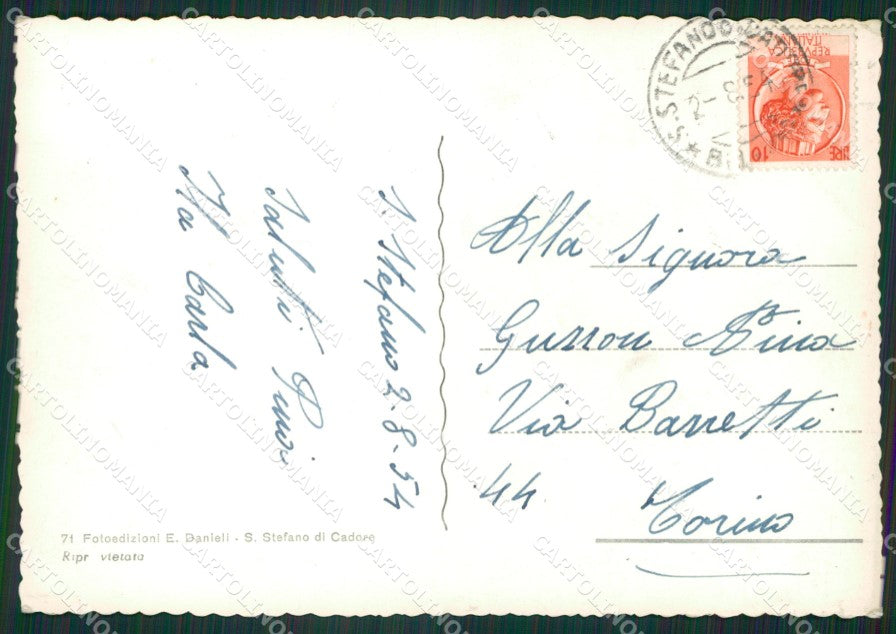 Belluno Santo Stefano di Cadore Foto FG cartolina ZKM7144 – retro