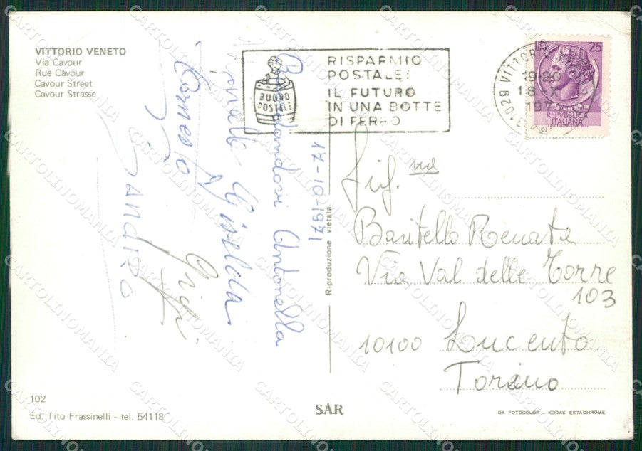 Treviso Vittorio Veneto Auto Foto FG cartolina ZKM7169 – retro