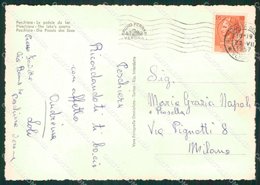 Verona Peschiera Battello Foto FG cartolina ZKM7194 – retro