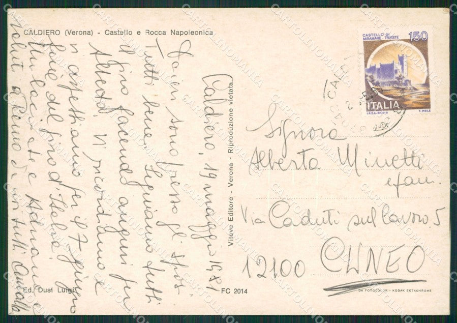 Verona Caldiero Foto FG cartolina ZKM7195 – retro