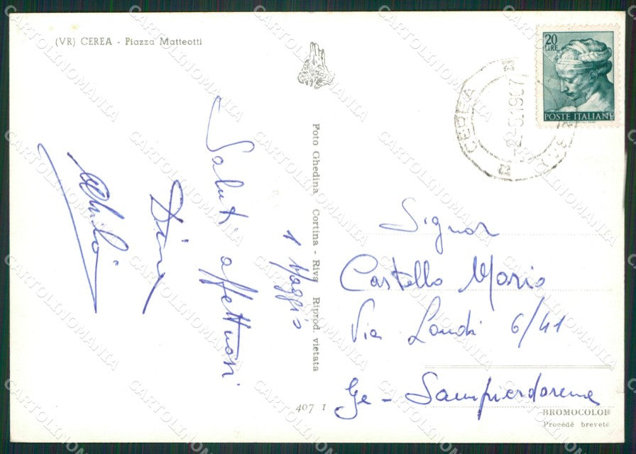 Verona Cerea Auto Foto FG cartolina ZKM7198 – retro