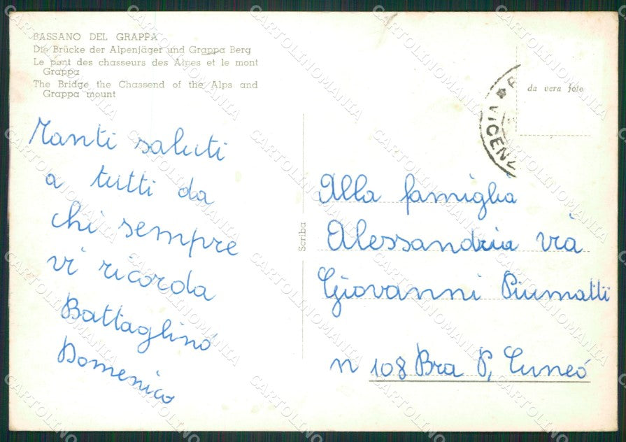 Vicenza Bassano del Grappa Foto FG cartolina ZKM7216 – retro