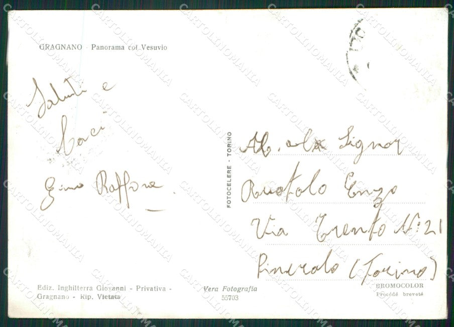 Napoli Gragnano Foto FG cartolina ZKM7253 – retro