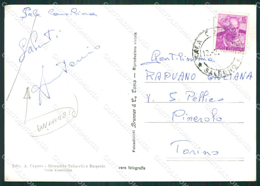 Salerno Sala Consilina Saluti da PIEGHINA Foto FG cartolina ZKM7297 – retro