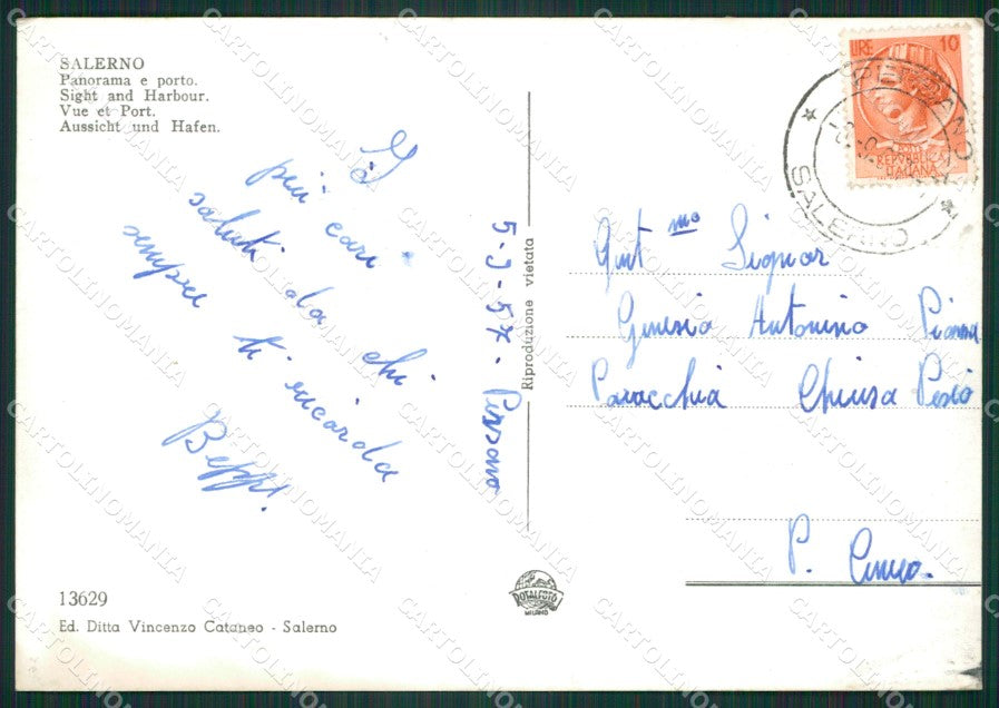 Salerno Città Barca Foto FG cartolina ZKM7308 – retro