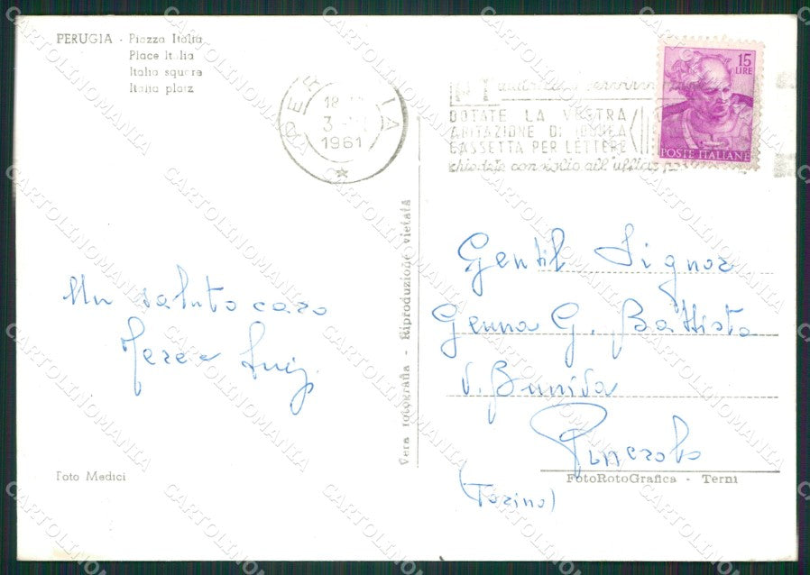 Perugia Città Foto FG cartolina ZKM7327 – retro